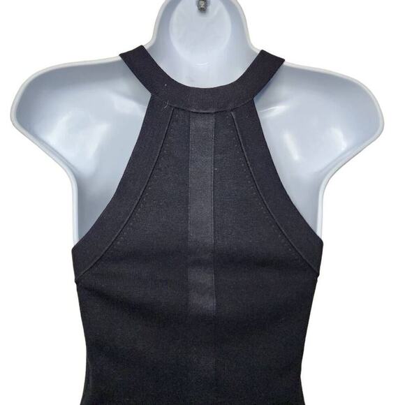 BCBGMAXAZRIA Women Dresses, Black Silk Blend Knit Racerback Bodycon Dress, Sz M - Picture 8 of 9